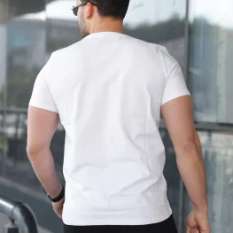Basic Bisiklet Yaka Erkek T-Shirt  Beyaz