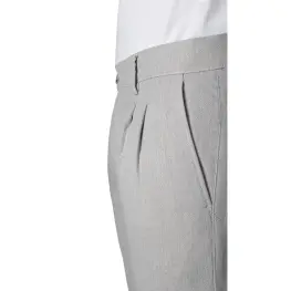 Slim Fit Dar Kesim Pileli Bej Kumaş Erkek Pantolon Bej