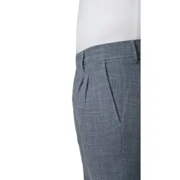 Slim Fit Dar Kesim Pileli Bej Kumaş Erkek Pantolon Lacivert