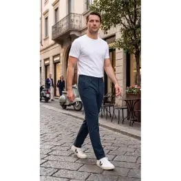 Polyamid Fermuarlı Yan Cep Pantolon  Lacivert