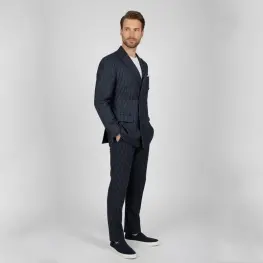 Kruvaze Takım Gofre Lacivert