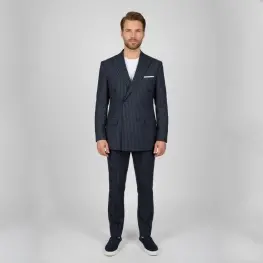 Kruvaze Takım Gofre Lacivert