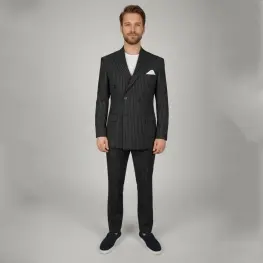 Kruvaze Takım Gofre Siyah