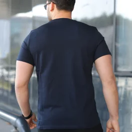 Basic Bisiklet Yaka Erkek T-Shirt  Lacivert