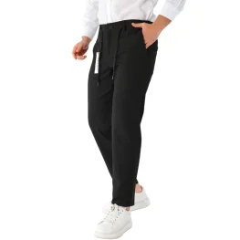 Regular Fit Kesim Yan Cep Jogger Erkek Pantolon  Kışlık Siyah