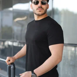 Basic Bisiklet Yaka Erkek T-Shirt  Siyah