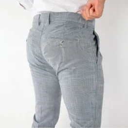 Slim Fit Dar Kesim Yan Cep Pileli Bej Kumaş Erkek Pantolon Lacivert