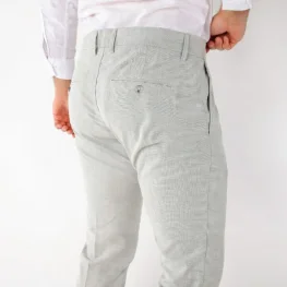 Slim Fit Dar Kesim Yan Cep Pileli Bej Kumaş Erkek Pantolon Taş