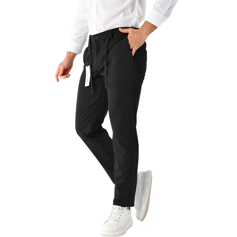 sieanta kumaş siyah jogger erkek pantolon